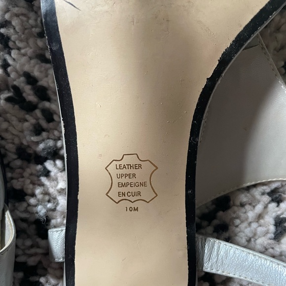 Silver sandals. 2.5 inch heels. - Picture 3 of 3